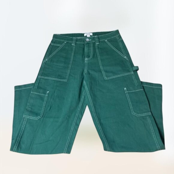 Garage Pants - Garage Baggy Dark Green Cargo Utility Carpenter Straight Leg Pants Women's sz 5